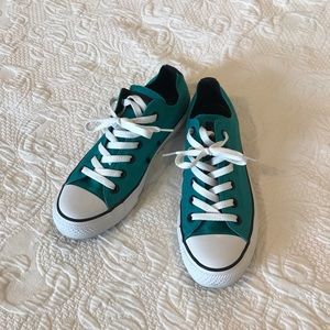 Converse all star low top teal canvas chucks